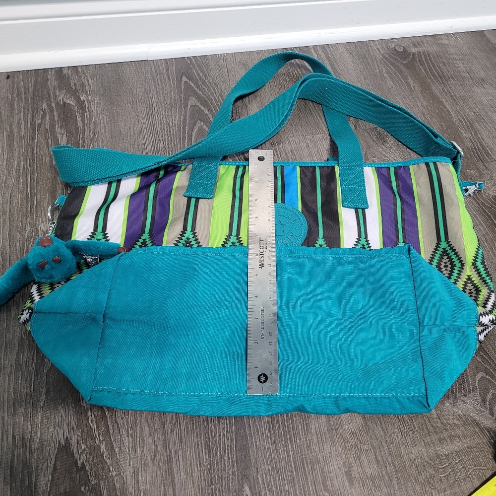 Kipling Teal and Green Patterned Travel Bag - Picture 5 of 6